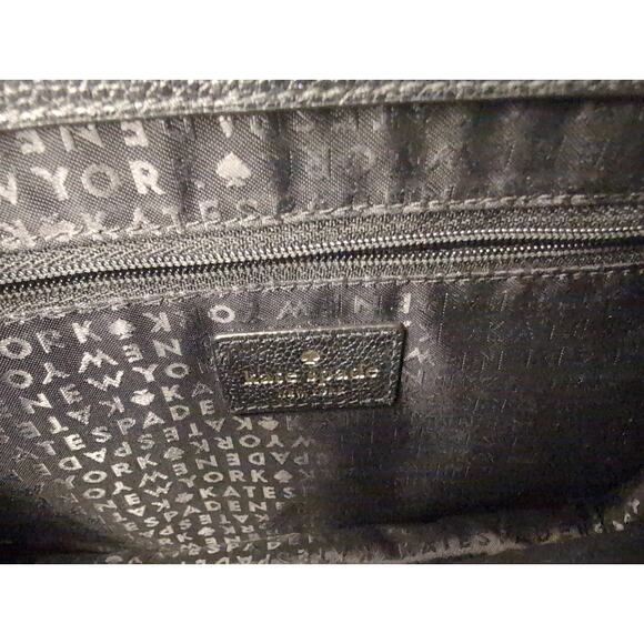 Kate Spade leather calf Hyde Place Sayra flap front Aubergine blk crossbody - Picture 10 of 12